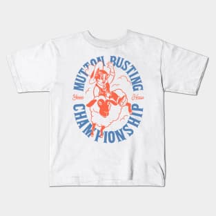 Mutton Busting | YeeHaw Mutton Busting Championship Youth Rodeo Champ Texas Sheep Riding Future Bull Rider Kids T-Shirt